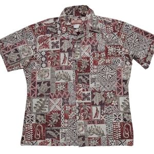 RJC Mens L Made In Hawaii Vintage Short Sleeve Floral Hawaiian Shirt EUC